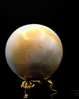 Achat Kugel Planet, Heilstein für spirituelle Ruhe, bunte Kugelstruktur.