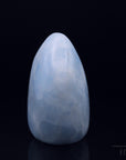 Blauer Calcit Heilstein, Heilstein für meditative Schutz, blaue glänzende Form.
