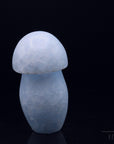 Blauer Calcit Heilstein, Heilstein für spirituelle Harmonie, blaue glänzende Form.