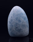 Klarer Blauer Calcit, Heilstein für meditative Harmonie, blaue glänzende Struktur.