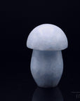 Klarer Blauer Calcit, fördert meditative Klarheit, durchsichtige blaue Oberfläche.
