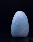 Blauer Calcit Heilstein, fördert meditative Harmonie, blaue natürliche Struktur.