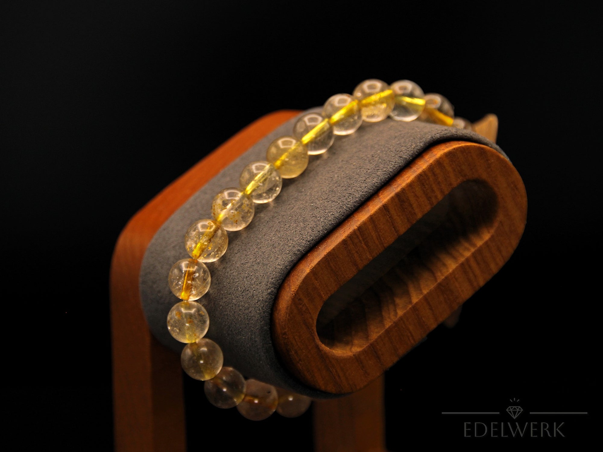 Gold Rutil Armband – 8 mm Perlen – Angenehmer Tragekomfort