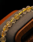 Gold Rutil Armband – 8 mm Perlen – Angenehmer Tragekomfort