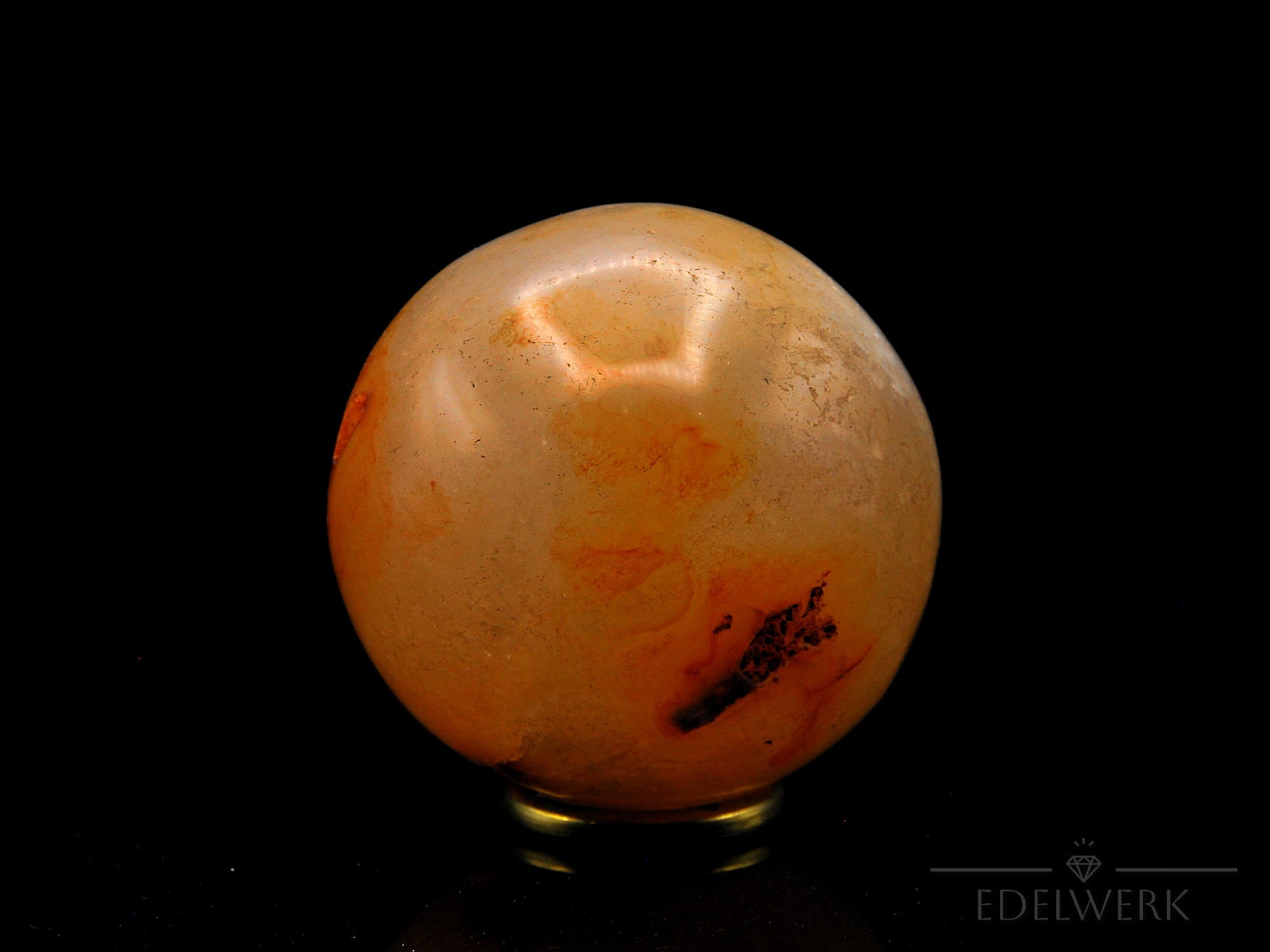 Tigeraugen Kugel Planet, Heilstein für innere Stärke, glänzende gold-braune Form.