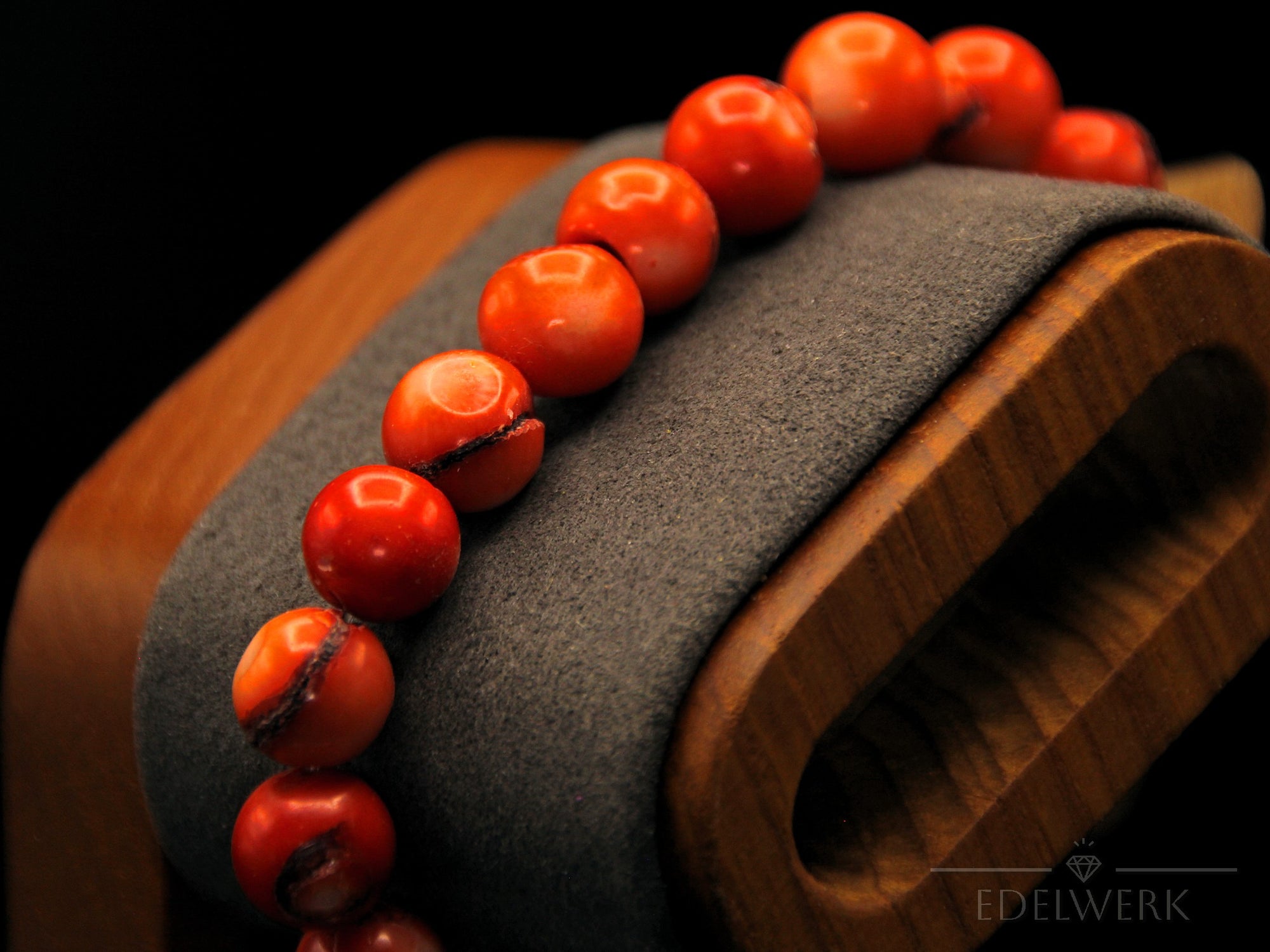 Korallenstein Armband – 8 mm Perlen – Reinigende Ritual-Perlenkette