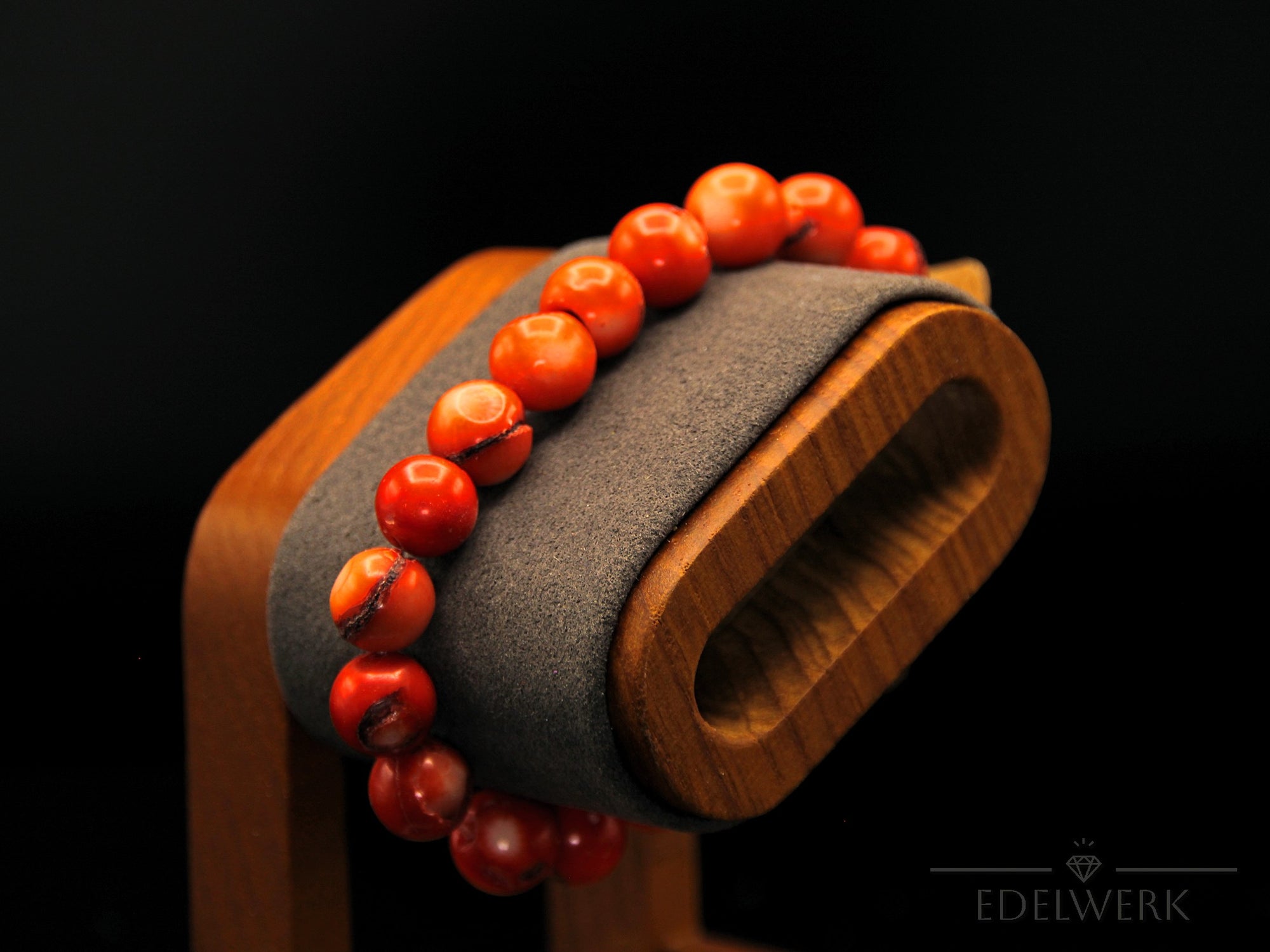 Korallenstein Armband – 8 mm Perlen – Reinigende Ritual-Perlenkette