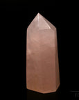 Klarer Rosenquarz, Heilstein für energetische Balance, rosa Kristalloberfläche.