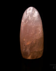 Klarer Rosenquarz, Heilstein für klare Energie, rosa Kristallform.