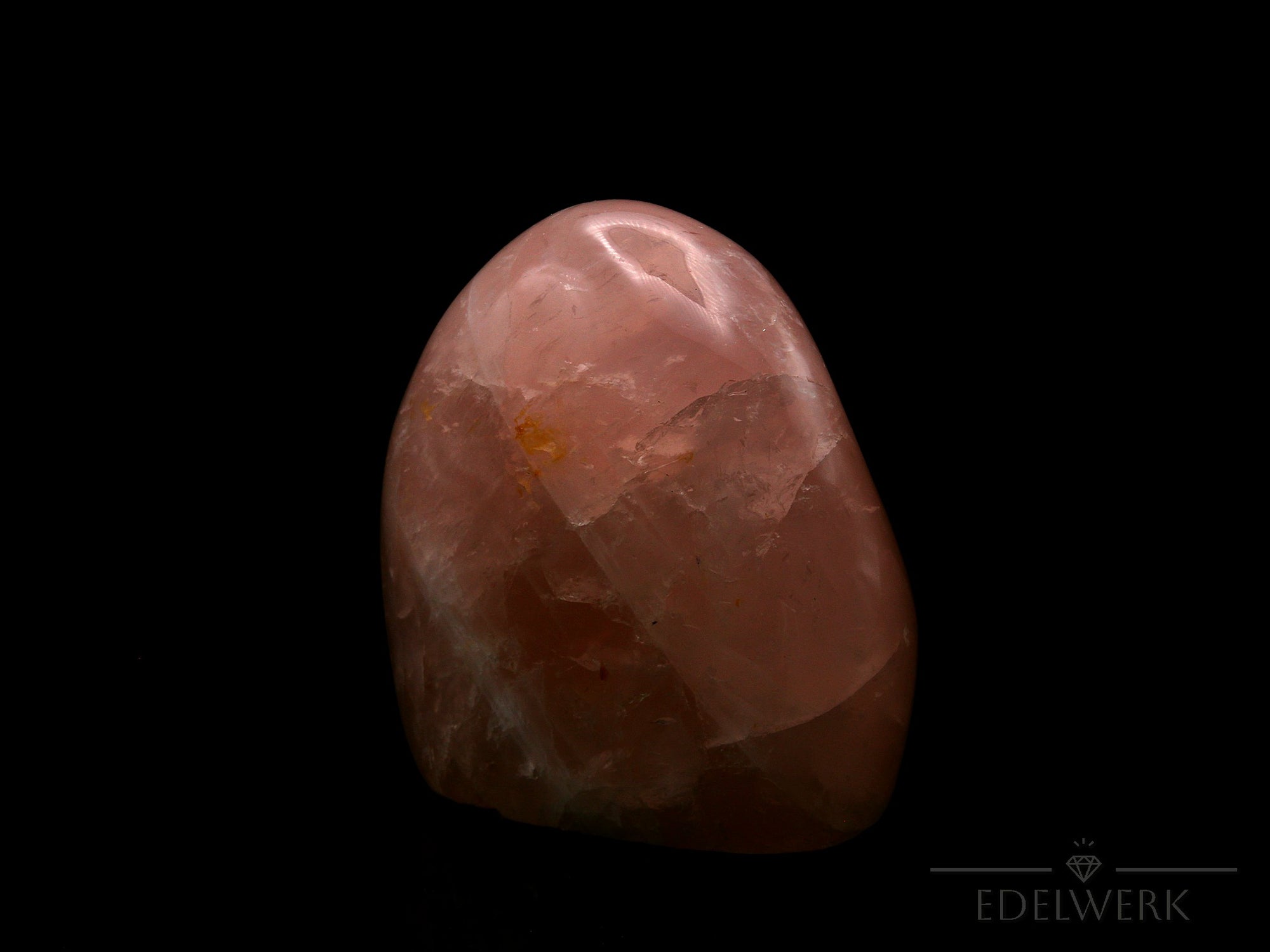 Strahlender Rosenquarz, Heilstein für energetische Klarheit, rosa Struktur.