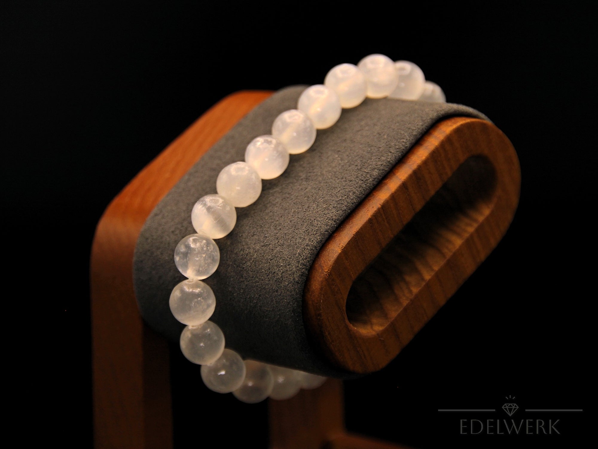 Selenit Armband – 8 mm Perlen – Harmonisierende Perlenkette