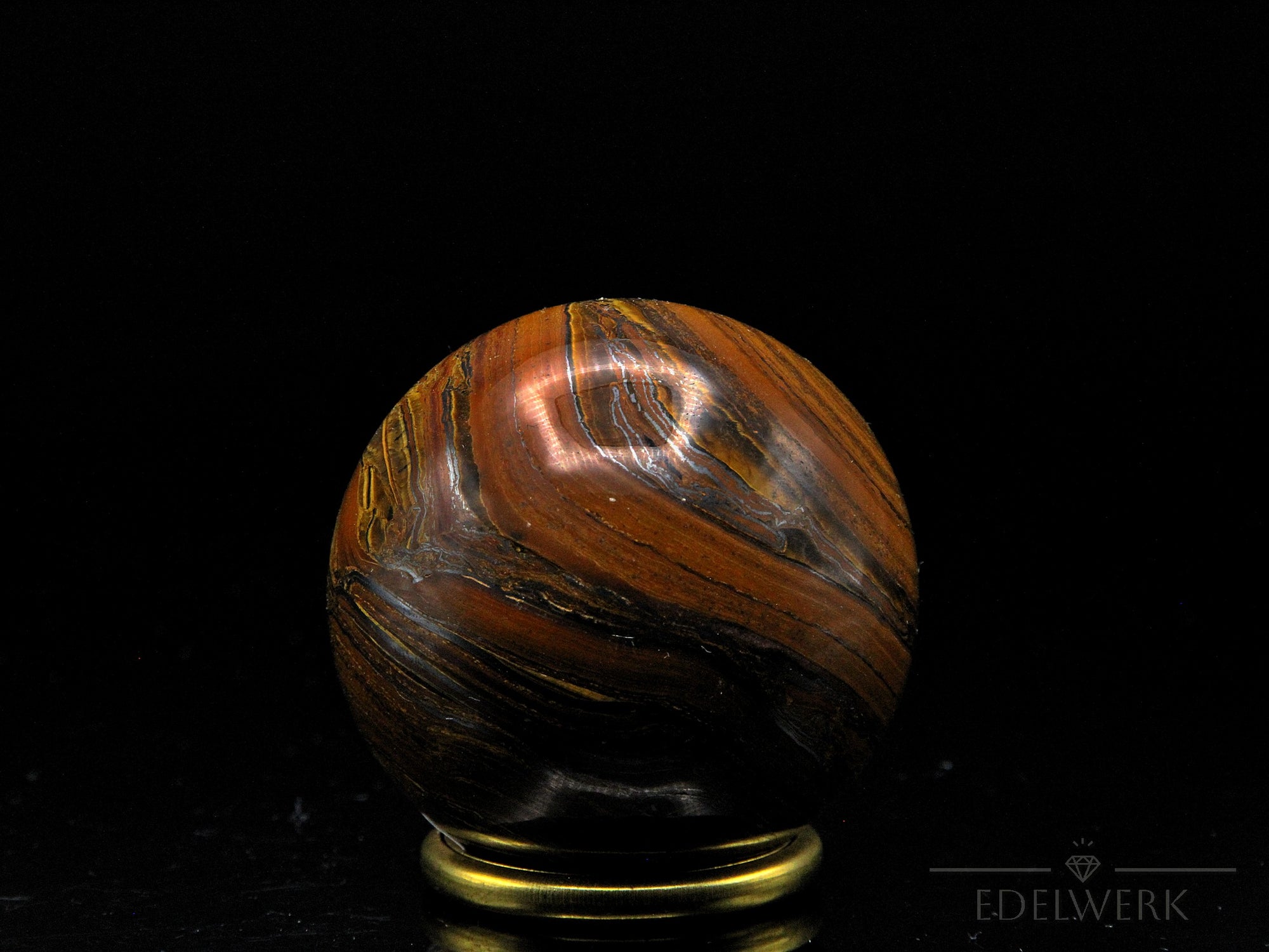 Tigerauge "Planet – Unikat Nr. 3 – ca. 5.0cm – 205 g – Für Altare & kleine Kraftorte