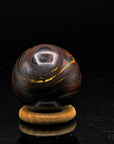 Tigeraugen Kugel Planet, Heilstein für klare Meditation, glatte gold-braune Oberfläche.