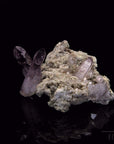 Natürlicher Brandbergamethyst, Heilstein für innere Klarheit, violette ungeschliffene Form.