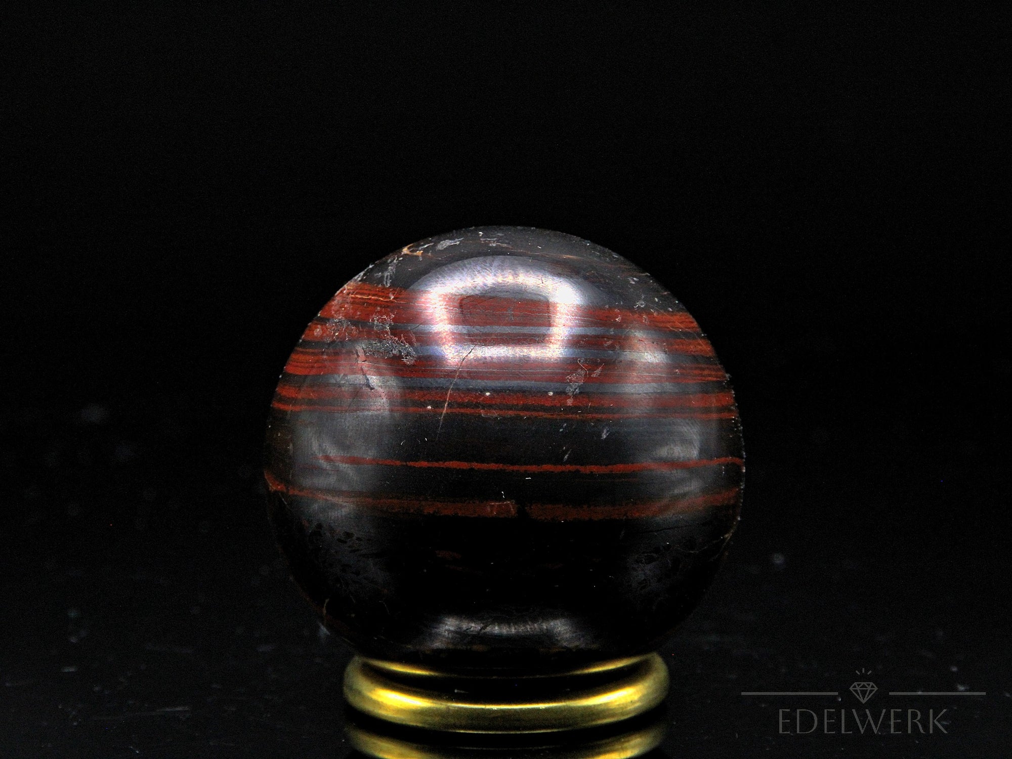 Tigeraugen Kugel Planet, fördert ruhige Energie, gold-braune Kugelstruktur.
